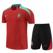 2024 Portugal Red Short Soccer Football Training Kit (Top + Short) Man