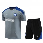 24-25 Inter Milan Grey Short Soccer Football Training Kit (Top + Short) Man