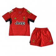 23-24 Juventus Goalkeeper Red Soccer Football Kit (Top + Short) Youth