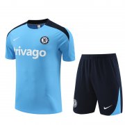 24-25 Chelsea Light Blue Short Soccer Football Training Kit (Top + Short) Man