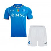 23-24 Napoli Home Soccer Football Kit (Top + Short) Youth