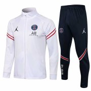 21-22 PSG x Jordan White Soccer Football Training Suit (Jacket + Pants) Man