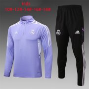 22-23 Real Madrid Light Purple Soccer Football Training Kit Youth
