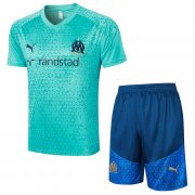 23-24 Olympique Marseille Green Short Soccer Football Training Kit (Top + Short) Man