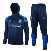 23-24 Olympique Marseille Navy Soccer Football Training Kit Man #Hoodie
