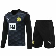 20-21 Borussia Dortmund Goalkeeper Black Long Sleeve Man Soccer Football Jersey + Shorts Set