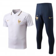 22-23 France White Soccer Football Training Kit (Polo + Pants) Man
