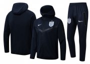 2022 England Hoodie Royal Soccer Football Training Kit (Jacket + Pants) Man