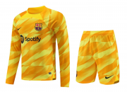 23-24 Barcelona Goalkeeper Yellow Soccer Football Kit (Top + Short) Man #Long Sleeve