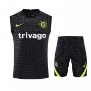 22-23 Chelsea Black Soccer Football Training Kit (Singlet + Shorts) Man