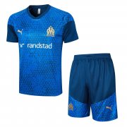 23-24 Olympique Marseille Blue Short Soccer Football Training Kit (Top + Short) Man
