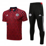 22-23 Bayern Munich Red Soccer Football Training Kit (Polo + Pants) Man