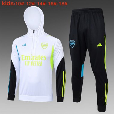 23-24 Arsenal White Soccer Football Training Kit (Sweatshirt + Pants) Youth #Hoodie