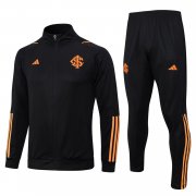 23-24 Internacional Black Soccer Football Training Kit (Jacket + Pants) Man