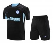 23-24 Inter Milan Black Short Soccer Football Training Kit (Top + Short) Man