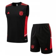 22-23 Bayern Munich Black Soccer Football Training Kit (Singlet + Shorts) Man