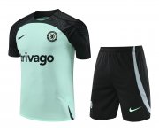 23-24 Chelsea Green Short Soccer Football Training Kit (Top + Short) Man
