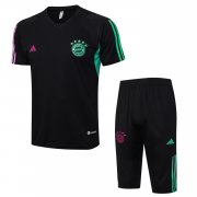 23-24 Bayern Munich Black Short Soccer Football Training Kit (Top + Short) Man