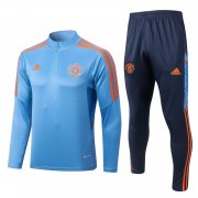 22-23 Manchester United Light Blue Soccer Football Training Kit Man