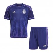 2022 Argentina 3-Star Away Soccer Football Kit (Top + Short) Youth