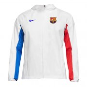 23-24 Barcelona White All Weather Windrunner Soccer Football Jacket Man
