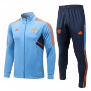 22-23 Manchester United Light Blue Soccer Football Training Kit (Jacket + Pants) Man