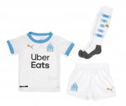20-21 Olympique de Marseille Home Kids Soccer Football Full Kit(Shirt+Short+Socks)