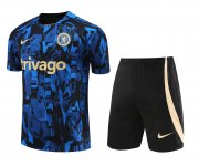 23-24 Chelsea Blue Short Soccer Football Training Kit (Top + Short) Man