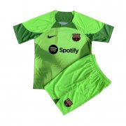 22-23 Barcelona Goalkeeper Green Soccer Football Kit (Top + Short) Youth