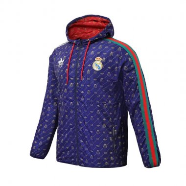 23-24 Real Madrid x Gucci Royal All Weather Windrunner Soccer Football Jacket Man