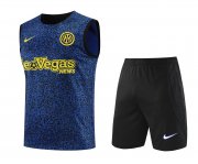 23-24 Inter Milan Royal Blue Soccer Football Training Kit (Singlet + Short) Man