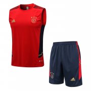 21-22 Ajax Red Soccer Football Training Kit (Singlet + Short) Man