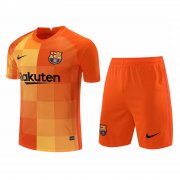 21-22 Barcelona Goalkeeper Orange Soccer Football Kit (Shirt + Short) Man