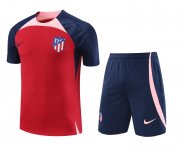 23-24 Atletico Madrid Red Short Soccer Football Training Kit (Top + Short) Man