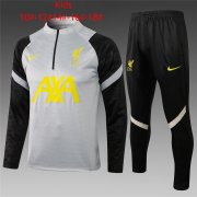 21-22 Liverpool Grey Soccer Football Training Suit(Sweatshirt + Pants) Kids