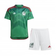 2022 FIFA World Cup Qatar Mexico Home Soccer Football Kit (Top + Short) Youth
