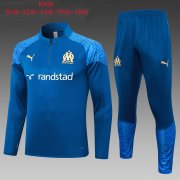 23-24 Olympique Marseille Blue Soccer Football Training Kit (Sweatshirt + Pants) Youth