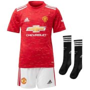 20-21 Manchester United Home Children's Soccer Football Full Kit (Shirt + Short + Socks)