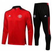 21-22 Manchester United Red Soccer Football Training Kit (Jacket + Pants) Man