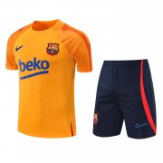 22-23 Barcelona Orange Short Soccer Football Training Kit ( Top + Short ) Man