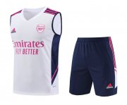 23-24 Arsenal White Soccer Football Training Kit (Singlet + Short) Man