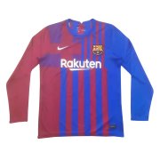 21-22 Barcelona Home Long Sleeve Man Soccer Football Kit