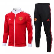 22-23 Manchester United Red - White Soccer Football Training Kit (Jacket + Pants) Man