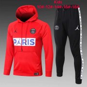 Kids 2020-21 PSG JORDAN Hoodie Red Men Soccer Football Sweatshirt + Pants