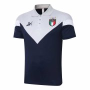 2020-21 Italy Blue Men's Football Soccer Polo Top