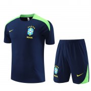 2024 Brazil Royal Short Soccer Football Training Kit (Top + Short) Man