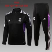22-23 Real Madrid Black Soccer Football Training Kit Youth