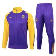 23-24 Real Madrid Purple Soccer Football Training Kit (Jacket + Pants) Man