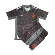 21-22 Flamengo Grey Goalkeeper Soccer Football Shirt + Short Kid