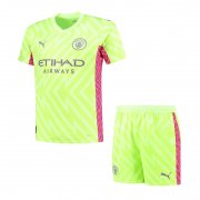 23-24 Manchester City Goalkeeper Green Soccer Football Kit (Top + Short) Youth